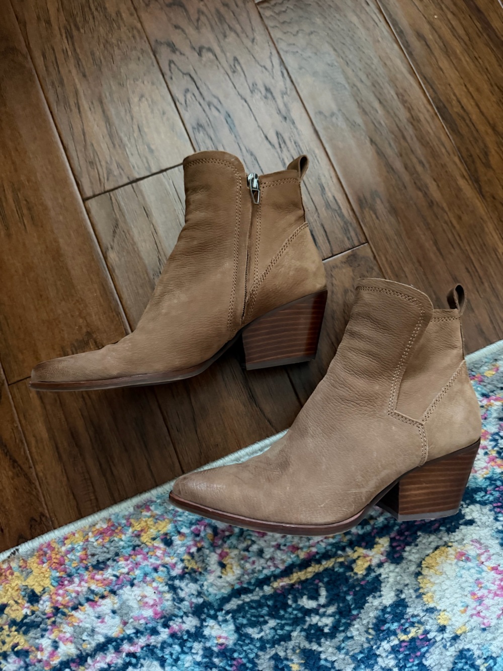 Dolce Vita Taupe Brown Leather Ankle Booties
